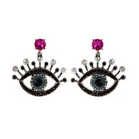 New European And American Famous Retro Personality Baroque Full Diamond Big Eyes Ear Studs   Hot Selling Earrings sku image 2