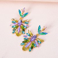 Fashion New Super Flashing Color Diamond Alloy Diamond Crystal Glass Geometric Long Earrings sku image 1