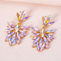 Fashion New Super Flashing Color Diamond Alloy Diamond Crystal Glass Geometric Long Earrings sku image 3