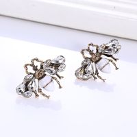 New Creative Insect Personality Alloy Painting Oil Diamond Bee Earrings Wholesale sku image 3