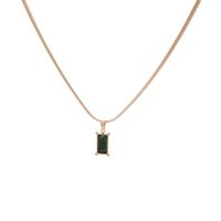 New Trendy Snake Bone Chain Emerald Pendant Retro Necklace Titanium Steel 18k Gold Plated Jewelry sku image 1