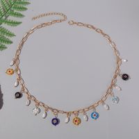 Bohemian Trend Handmade Pearl Glass Necklace Creative Personality Beaded Pendant Jewelry sku image 1