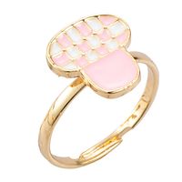 New Cute Cartoon Heart-shaped Butterfly Ring Personality Simple Dripping Rainbow Open Ring sku image 1