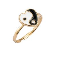 New Cute Cartoon Heart-shaped Butterfly Ring Personality Simple Dripping Rainbow Open Ring sku image 3