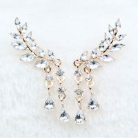 Rétro Feuille Gland Boucles D'oreilles En Alliage De Diamant-boucles D'oreilles En Cristal En Gros sku image 1