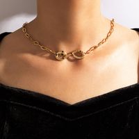 Europe And America Cross Border Heavy Metal Ornament Diamond Snake-shaped Single-layer Necklace Irregular Chain Clavicle Chain sku image 1