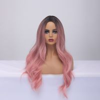 2021 Wig Pink Big Wave Gradient Color Wigs Wig Headgear main image 3