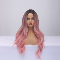 2021 Wig Pink Big Wave Gradient Color Wigs Wig Headgear main image 4