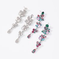 Multi-layer Flower Color Diamond Earrings Wholesale main image 3