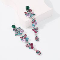 Multi-layer Flower Color Diamond Earrings Wholesale main image 1