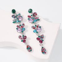 Multi-layer Flower Color Diamond Earrings Wholesale main image 4