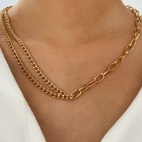 New Fashion Multi-layer Retro Simple Alloy Metal Clavicle Chain Necklaces Nihaojewelry sku image 2