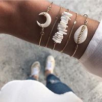 2021 New Jewelry Fashion Creative Alloy Horn Shell Five-piece Bracelet Bracelet main image 1