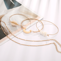 2021 New Jewelry Fashion Creative Alloy Horn Shell Five-piece Bracelet Bracelet main image 6