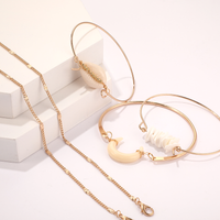 2021 New Jewelry Fashion Creative Alloy Horn Shell Five-piece Bracelet Bracelet main image 10