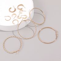 6 Pairs Of Golden Geometric Circles Earrings Set main image 3