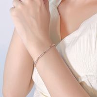 S925 Silberarmband Bambusgelenk Voller Diamanten Quadratisches Armband Silberschmuck main image 5