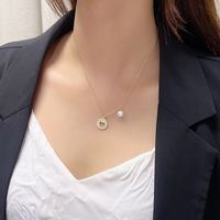 New Round Micro Diamond S925 Silver Korean Fashion Personality Freshwater Pearl Necklace main image 3