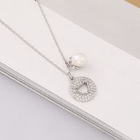 New Round Micro Diamond S925 Silver Korean Fashion Personality Freshwater Pearl Necklace main image 5