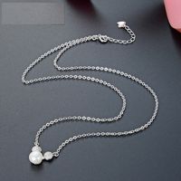 Rose Gold Maus Perle S925 Silber Halskette Koreanische Kreative Eingelegte Strass Halskette Großhandel main image 1