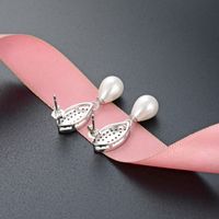 Full Diamond Drop Pearl S925 White Fungus Earrings Ol Fashion Earrings Cross-border main image 5