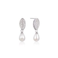 Full Diamond Drop Pearl S925 White Fungus Earrings Ol Fashion Earrings Cross-border main image 6