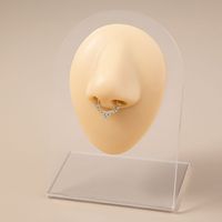 Crystal Diamond Flower Nose Ring Niche Design Sense Nose Bone Nail Piercing Personality Nose Nail main image 3