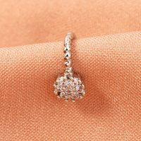 New Micro-inlaid Zircon Nose Nails Round Flower Copper Nose Ring main image 1