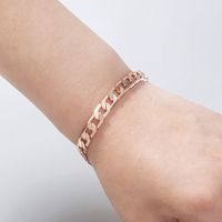 European And American Fashion Simple Rose Gold Cuban Chain Bracelet Trend Bracelet Jewelry main image 1