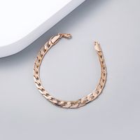 European And American Fashion Simple Rose Gold Cuban Chain Bracelet Trend Bracelet Jewelry main image 3