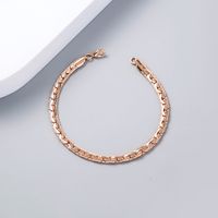 European And American Fashion Simple Rose Gold Cuban Chain Bracelet Trend Bracelet Jewelry main image 4
