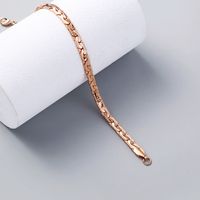 European And American Fashion Simple Rose Gold Cuban Chain Bracelet Trend Bracelet Jewelry main image 5