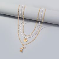 Retro Love Pendant Necklace Rose Imitation Pearl Multilayer Necklace Wholesale main image 5