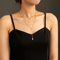 Temperament Retro Anhänger Halskette Einfache Perlenkette Schlüsselbeinkette main image 1