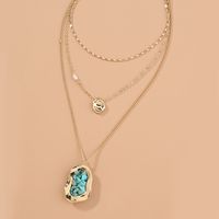 Fashion Natural Turquoise Shaped Pendant Necklace Alloy Necklace Wholesale main image 5