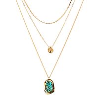 Fashion Natural Turquoise Shaped Pendant Necklace Alloy Necklace Wholesale main image 6