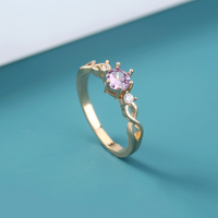 Shiny Multicolor Zircon Ring Niche Design Wild Simple Copper Ring main image 3