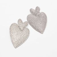European And American Trend Exaggerated Geometric Heart Rhinestone Earrings main image 5