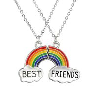 Fashion Necklace Korea Rainbow Cloud Dripping Oil Stitching Pendant Clavicle Chain Necklace main image 2