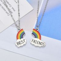 Fashion Necklace Korea Rainbow Cloud Dripping Oil Stitching Pendant Clavicle Chain Necklace main image 3