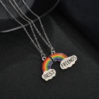 Fashion Necklace Korea Rainbow Cloud Dripping Oil Stitching Pendant Clavicle Chain Necklace main image 4