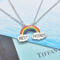 Fashion Necklace Korea Rainbow Cloud Dripping Oil Stitching Pendant Clavicle Chain Necklace main image 5