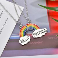 Fashion Necklace Korea Rainbow Cloud Dripping Oil Stitching Pendant Clavicle Chain Necklace main image 6