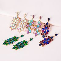European And American Trend New Alloy Color Diamond Geometric Flower Earrings main image 4