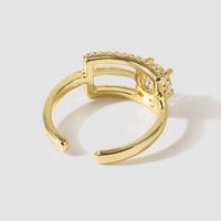 Exquisite Copper Inlaid Zirconium Open Ring Trendy Jewelry main image 5