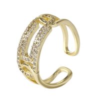 Exquisite Copper Inlaid Zirconium Open Ring Trendy Jewelry main image 6