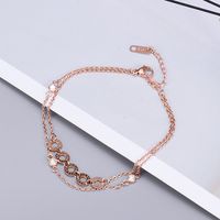 Wholesale Korean Style Double Layer Titanium Steel 18k Rose Gold Anklet main image 3