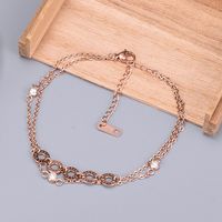 Wholesale Korean Style Double Layer Titanium Steel 18k Rose Gold Anklet main image 6