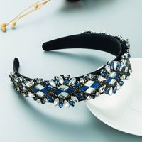 Baroque Fashion Rhinestone Glass Drill Stitching Wide Brim Headband Personality Hair Accessories main image 3