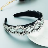 Baroque Fashion Rhinestone Glass Drill Stitching Wide Brim Headband Personality Hair Accessories main image 5